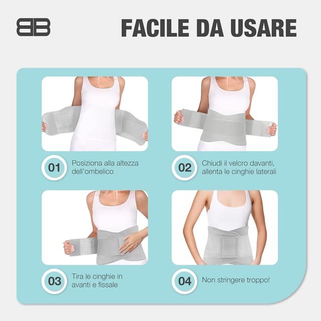 Thumbnail 6 de BACK BODYGUARD fascia lombare: supporto schiena/corsetto lombare con guide integrate, per uomo e donna (varie dimensioni)