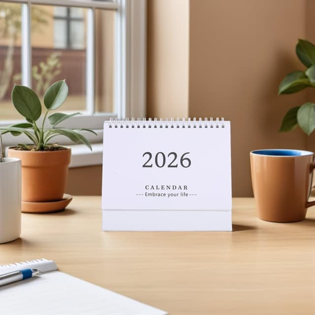 Detalle de UKCOCO desk calendar 2025 2026 19 x 16.5 cm