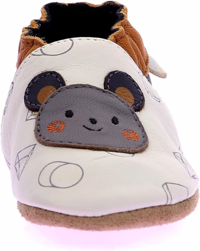 Detalle de Robeez Geometric Style – chaussons d’intérieur en cuir souple pour garçon