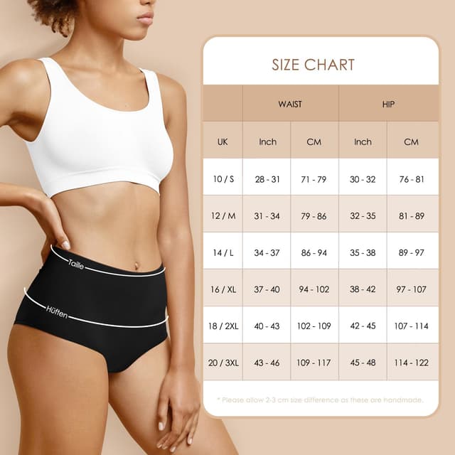 Detalle 1 de Women’s high waist cotton knickers, 5 pack