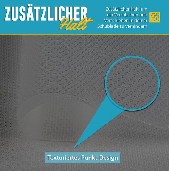 Thumbnail 6 de Linda's Essentials Schubladenmatte (60 x 500 cm) – rutschhemmende Schrankfolie aus EVA, zuschneidbar in Grau