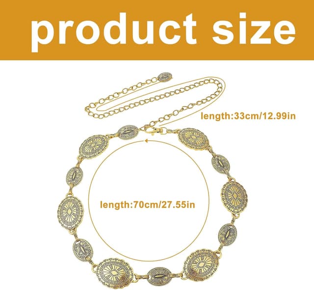 Thumbnail 1 de Ceinture SHIQUAN métal doré réglable ⚙