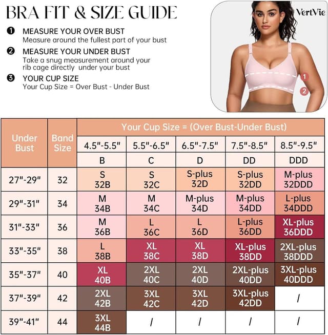 Detalle 2 de Vertvie nahtloser Bügelloser BH mit vorderseitig verstellbaren Trägern und Push-up-Effekt (Soft Seamless)