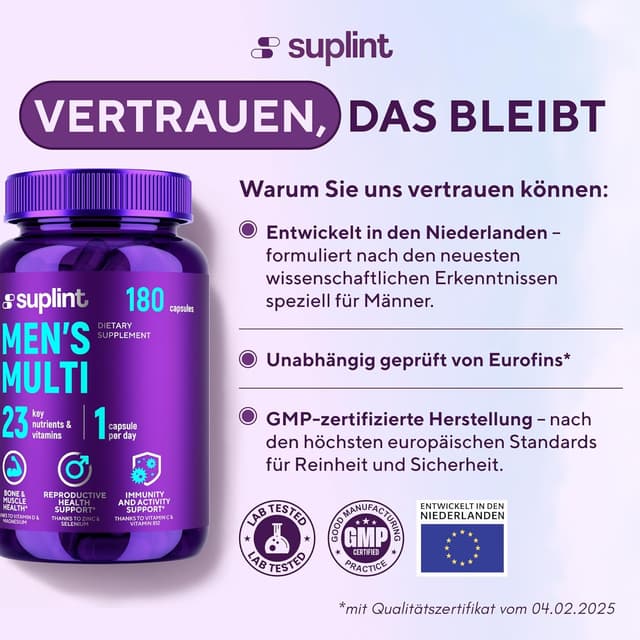 Detalle 2 de SUPLINT Multivitamin Männer A‑Z Kapseln 180