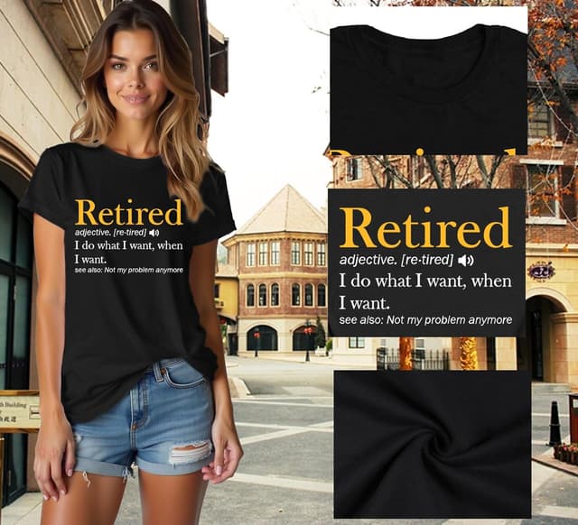 Detalle 2 de Qskall Retirement T-Shirts for Women – Grandma Retired Tee with Funny Slogan