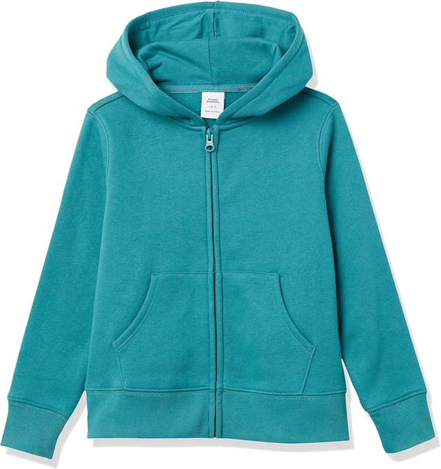 Detalle de Amazon Essentials Mädchen Fleece-Kapuzenpullover mit Reißverschluss