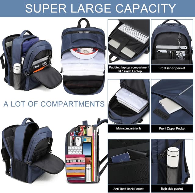 Detalle 2 de WENIG Laptop-Rucksack 50 l, 17,3 Zoll