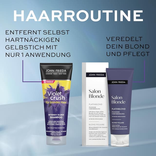 Detalle 2 de John Frieda Salon Blonde – Biondo platino, finitura colorante nutriente da 120 ml