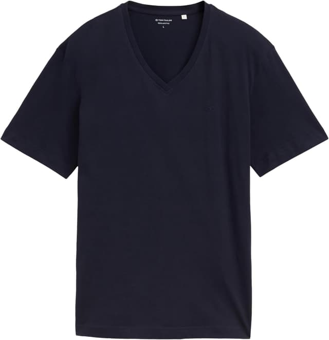 Detalle 2 de TOM TAILOR Maglietta Basic da uomo 10690 in maglia, Knitted Navy (XL)