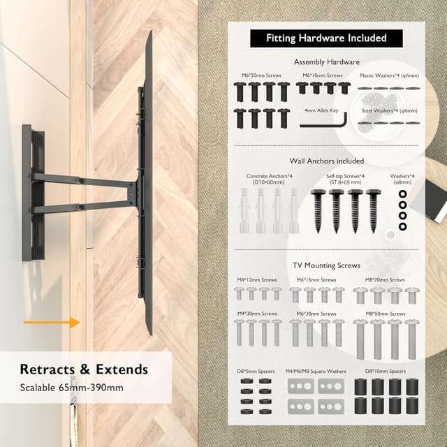 Thumbnail 5 de BONTEC TV Wall Bracket Full-Motion 60kg