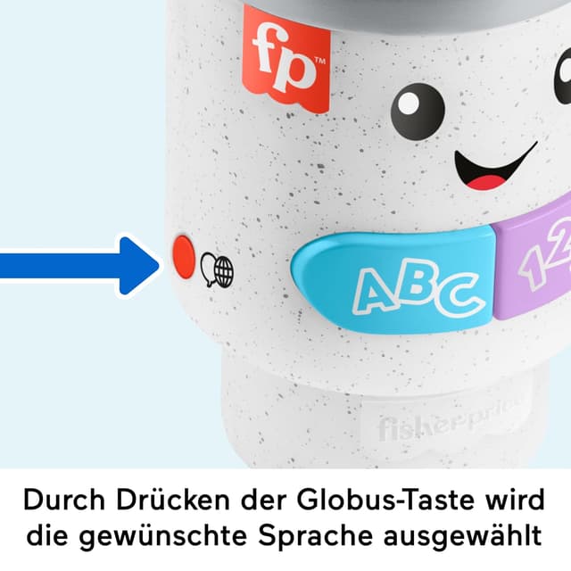 Detalle de Fisher-Price Lern- und Spielspaß Barista-Becher (HXF49) – interaktives Babyspielzeug mit 20 Melodien & Sprachauswahl