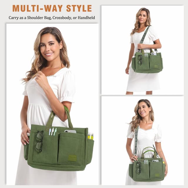 Detalle 2 de Captain Blues Cord Tasche Damen Große Handtasche mit Reißverschluss