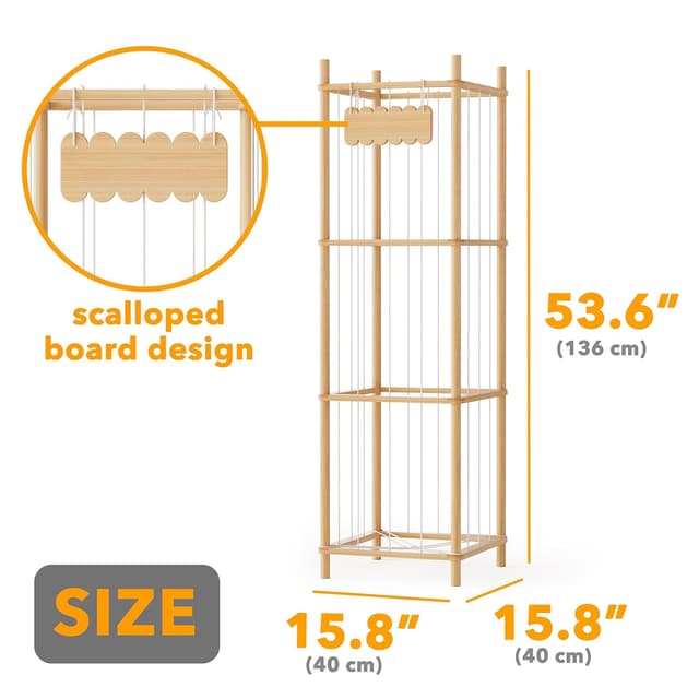 Detalle 2 de SpaceAid Stuffed Animal Storage Organizer (Wood Animals Zoo Toy Plushies), Large Capacity Cage for Playroom Organization