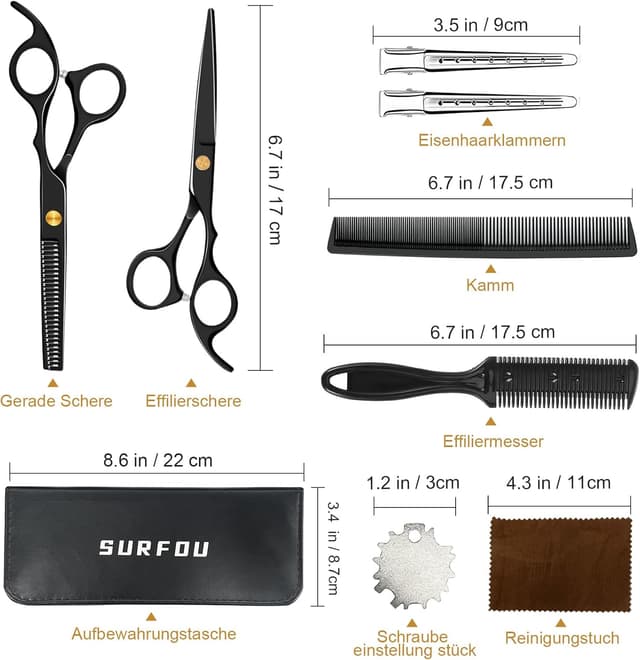 Thumbnail 3 de SURFOU Friseurscheren Set 6,7 Zoll Haarschneideset