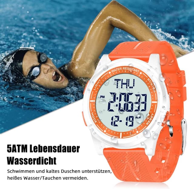 Detalle 2 de WIFORT Digitaluhr mit 5 ATM Wasserdicht