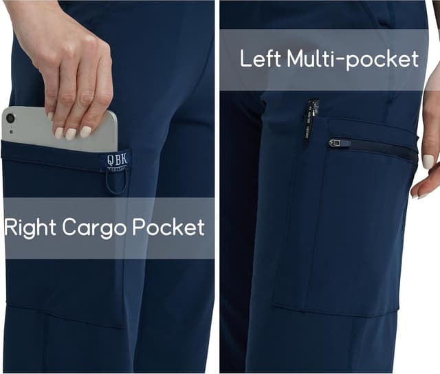 Detalle de Yoga scrub pants with knit waistband, QBK