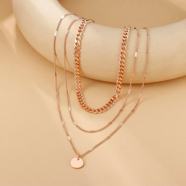 Thumbnail 6 de LOLIAS 3er Halsketten-Set Damen (Gold/Roségold/Silber) mit Anhänger & Choker – verstellbare Layering-Ketten, wasserfest