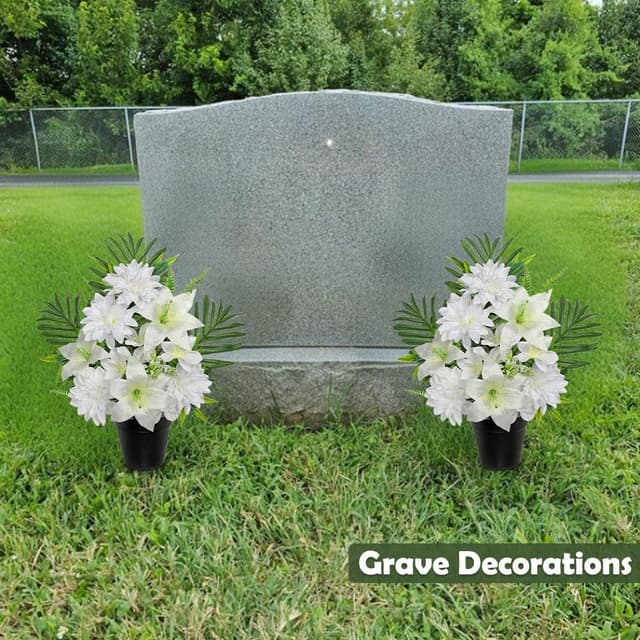 Thumbnail 6 de Oairse Artificial Cemetery Flowers 48cm