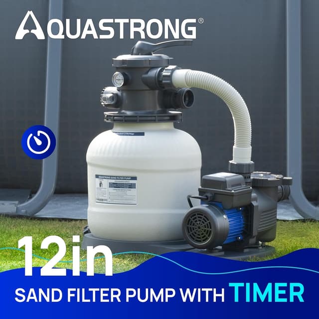 Detalle 2 de AQUASTRONG Sand Filter Pump for Above Ground Pool (Timer, 6-Way Valve) up to 9,000 Gallons