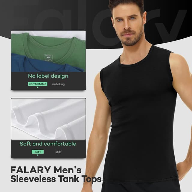 Detalle 2 de FALARY Tank Top 3er Pack für Herren