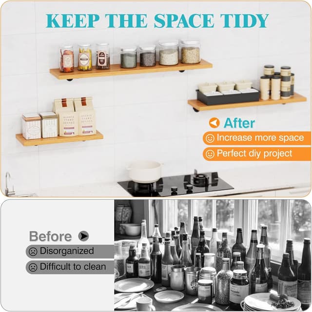 Detalle 2 de 4 Pack 10cm Heavy Duty Metal L Shelf Brackets (70kg rated) in Black