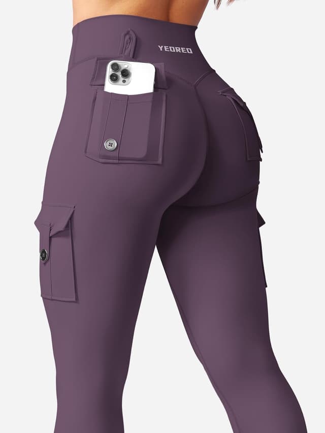 Detalle de YEOREO CoreFlex Sport Leggings für Damen mit Taschen – blickdicht, High Waist & Push-up Effekt