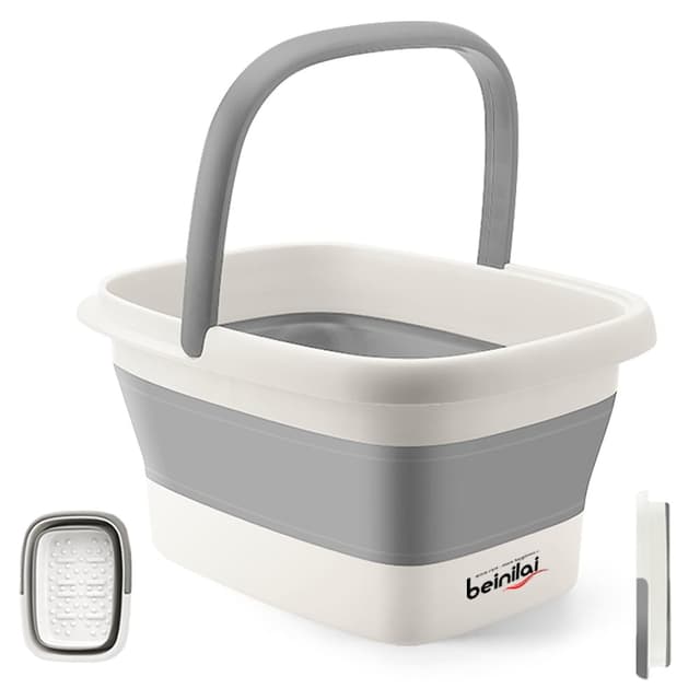 Detalle de Beinilai Collapsible Foot Bath Basin for Soaking Feet with Massage Acupoint Rollers