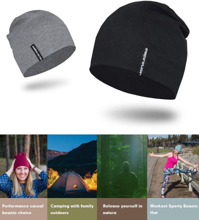 Detalle de EMPIRELION Multifunktionale leichte Running Beanie-Mütze (9") – Skull Cap für Helm, Radsport & Alltag, unisex