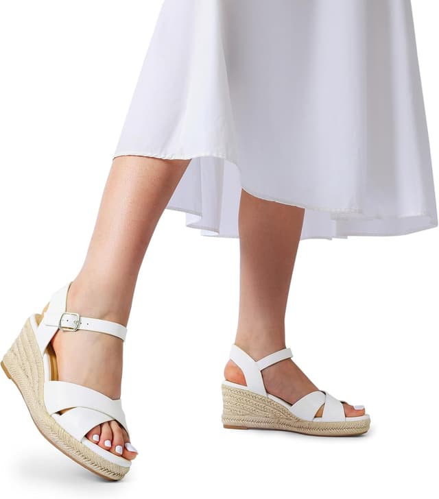 Detalle 2 de DREAM PAIRS Espadrille Dressy Wedge Sandals for Women with Adjustable Buckle and Non-Slip TPR Outsole