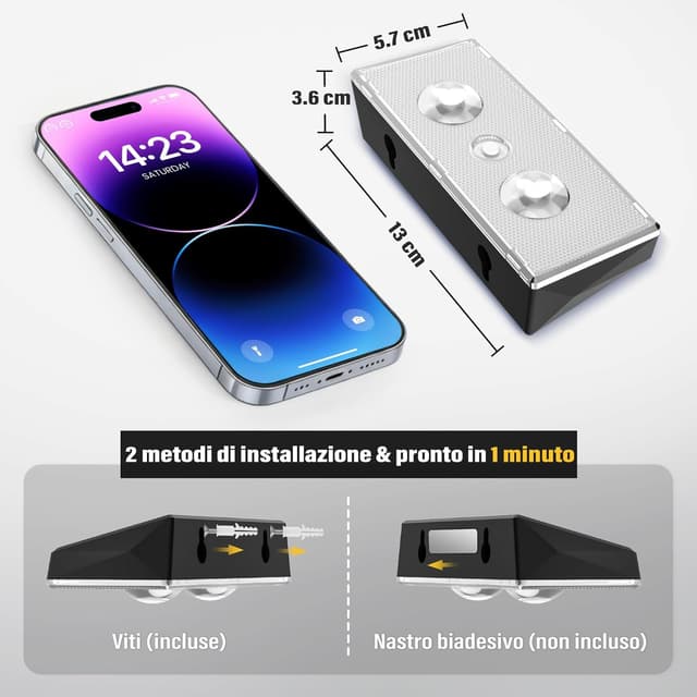 Thumbnail 6 de Delaiglow applique da esterno solare IP67 (kit da 8 pezzi) bianco, 3 modalità di luce per cortile, giardino e recinzione