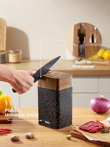 Detalle 2 de Yabano Juego de cuchillos 7 piezas con bloque y afilador 🔪