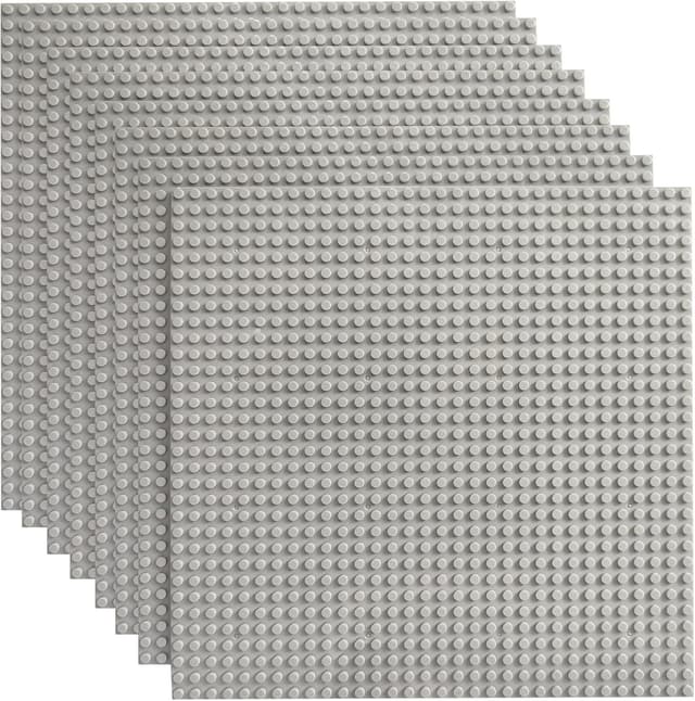 Detalle de HUIZDQ 8 Pack Classic Baseplates Building Plates (10" x 10") in Grey
