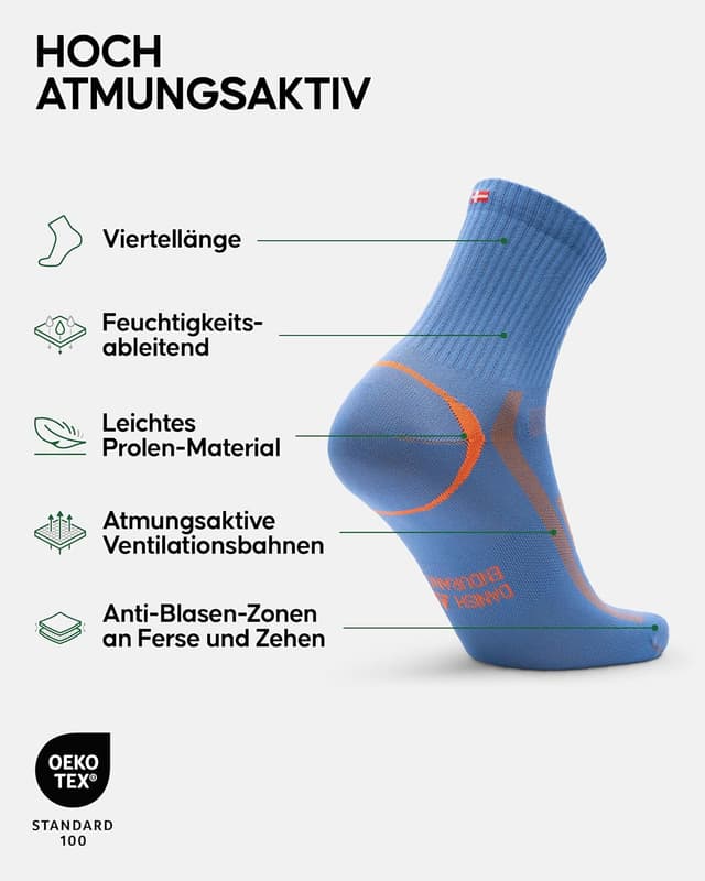 Thumbnail 1 de DANISH ENDURANCE Quarter Pro Sportsocken