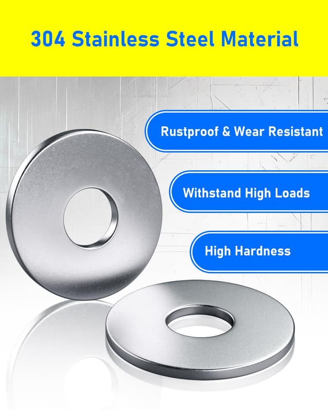 Thumbnail 2 de HOLMOL M6 x 18mm Penny Washers 304 Stainless Steel 60pcs 🧷