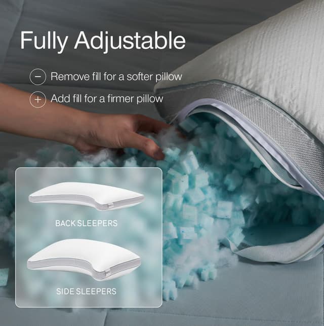 Detalle 2 de Coop Home Goods Cool+ Crescent Adjustable Pillow (King Size Plus) with Cooling Gel