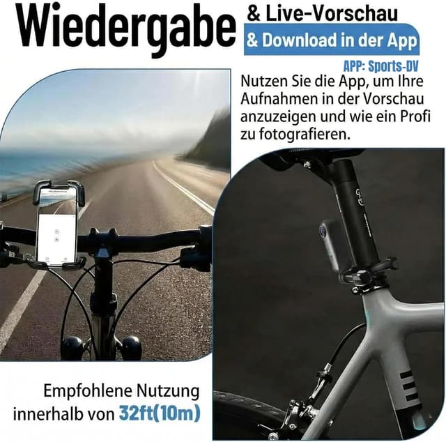 Detalle 2 de Mini Action Kamera 1080P Körperkamera wasserdicht mit WLAN-App, Magnet- und 360°-Clip