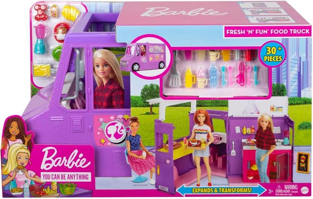 Thumbnail 5 de Barbie Food Truck Juguete con 25 Accesorios 🍔🚚 (Mattel GMW07)