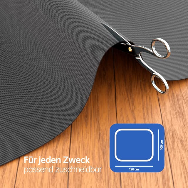 Detalle 2 de HAYATEC Universal Antirutschmatte für den Autokofferraum (120 x 100 cm) – rutschfeste, wasserdichte Gummimatte zum Zuschneiden