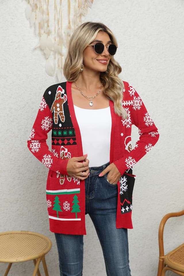 Detalle 2 de Yommay Damen-Strickjacke mit Taschen