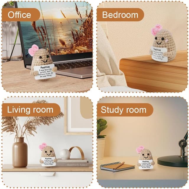 Detalle de Aolso Mini giocattoli di patate: bambola di lana in forma di patata per decorazioni e regali