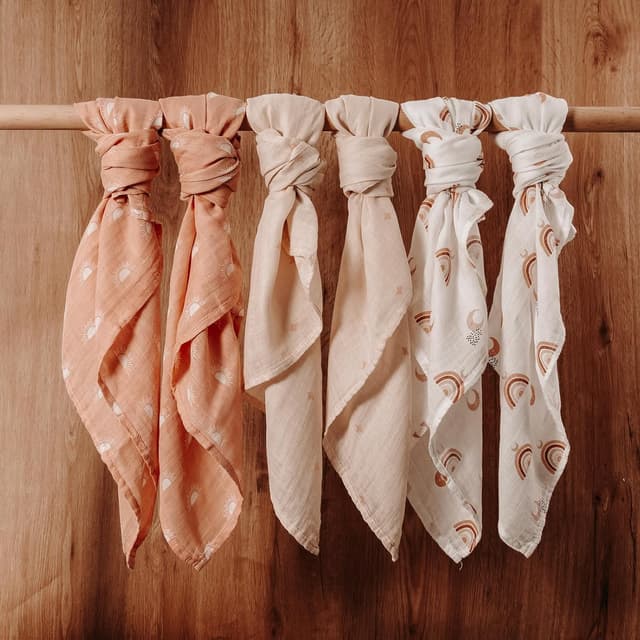 Thumbnail 1 de GLLQUEN BABY Lot de 6 bavoirs mousseline 70 x 70 cm