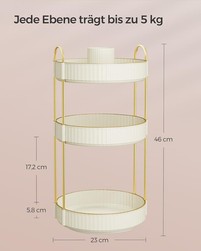 Detalle 2 de SONGMICS Make-up Organizer drehbar 3 Ebenen