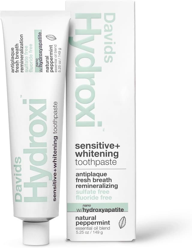 Detalle de Davids Hydroxi Fluoride-Free Nano Hydroxyapatite Toothpaste (5.25 oz) — Natural Peppermint