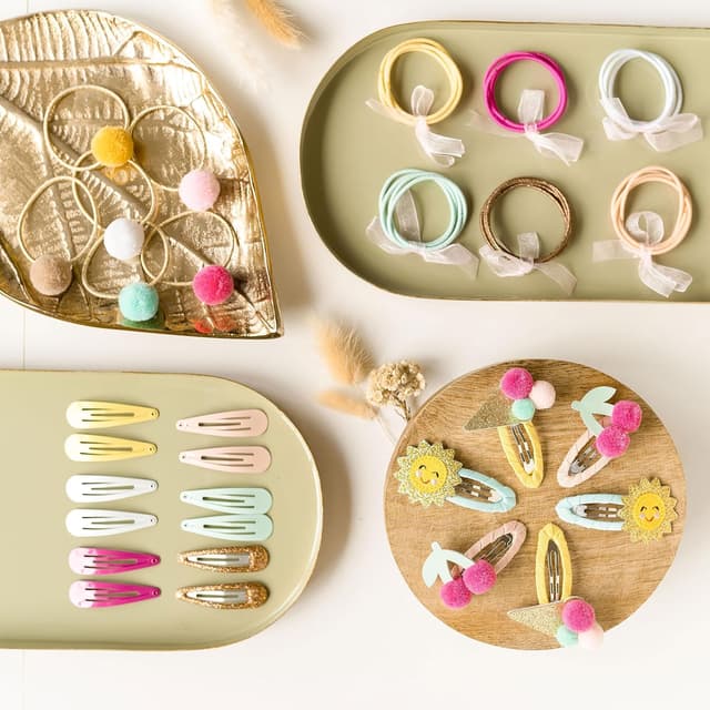 Thumbnail 4 de Papierdrachen 48 Haarspangen und Haargummis für Kinder 🎀