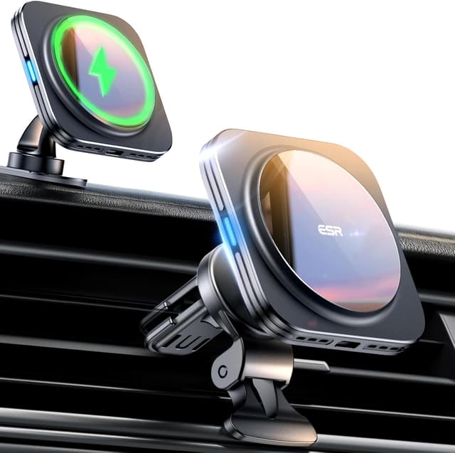 Detalle de ESR 15W MagSafe-Autohalterung mit Ladefunktion für iPhone & Galaxy – Magnet-Handyhalterung fürs Auto