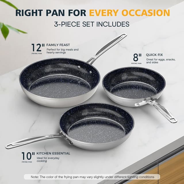 Detalle de Nuwave 3-Piece Ceramic Nonstick Fry Pan Set 8”