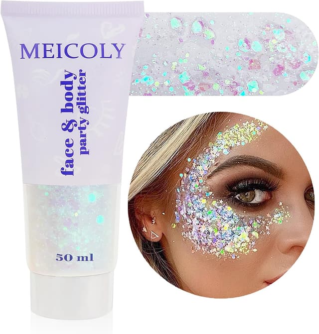 Imagen de MEICOLY Clear White Body Glitter Gel 50ml en OfertitasTOP