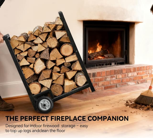 Detalle 2 de HFHOME Log Store Indoors 2‑Tier 78 x 46 cm