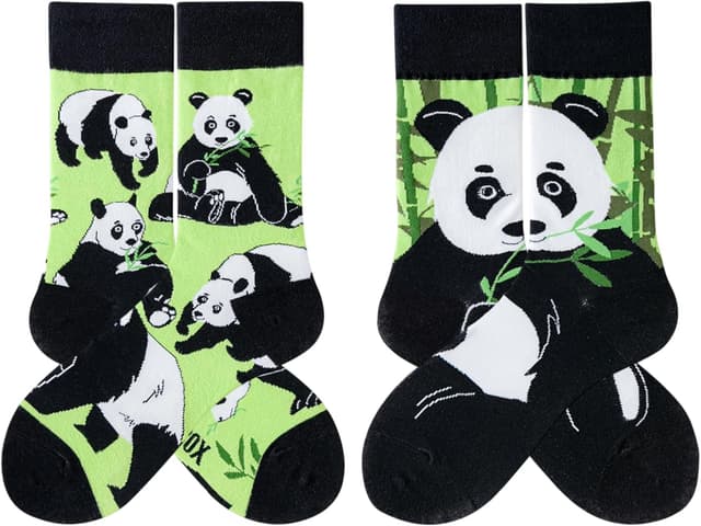 Detalle de NxnChc lustige Socken (unisex, Baumwollmischung) mit asymmetrischen Mustern – links & rechts passend