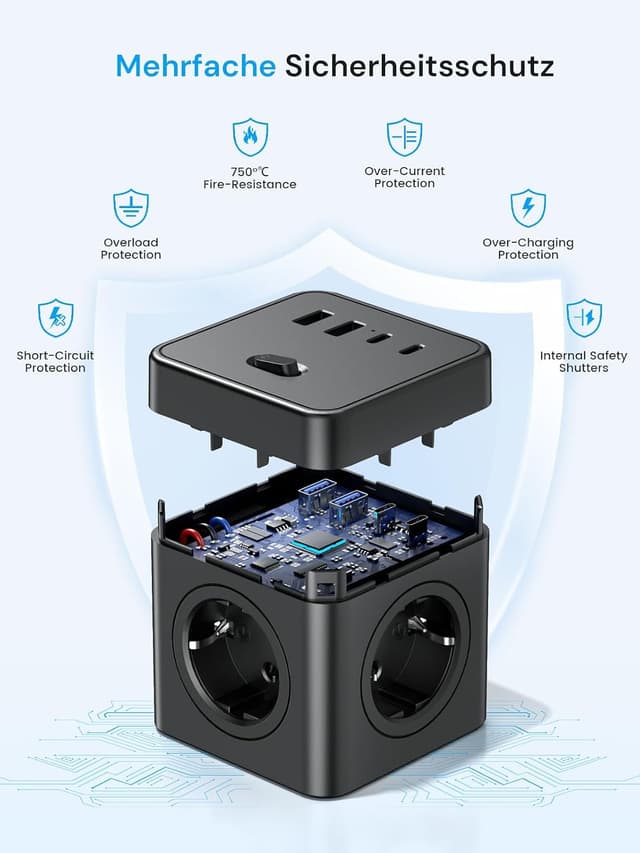 Thumbnail 3 de Steckdosenwürfel 8 in 1 USB